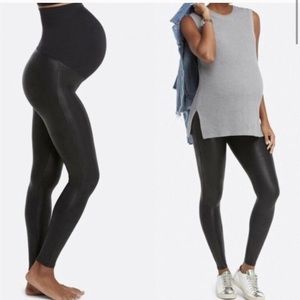 Spanx Mama Faux Leather Leggings Black 